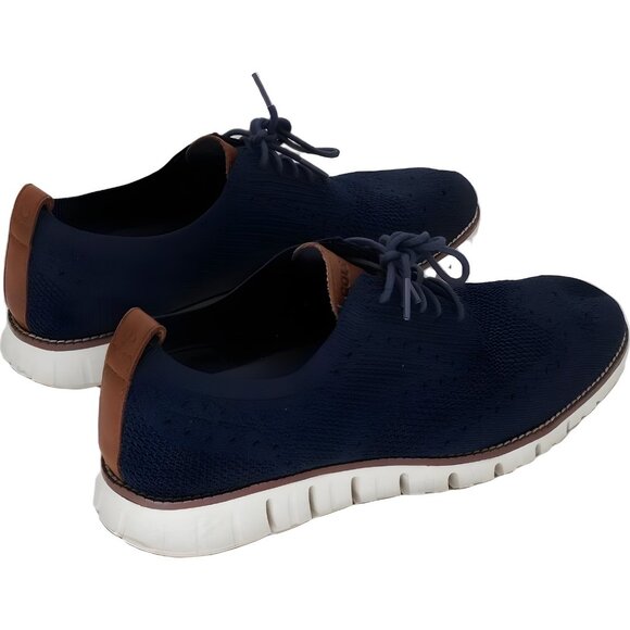 Cole Haan Original Grand Stitchlite Wing Oxford Sneaker Navy Ivory 9M - Picture 3 of 6
